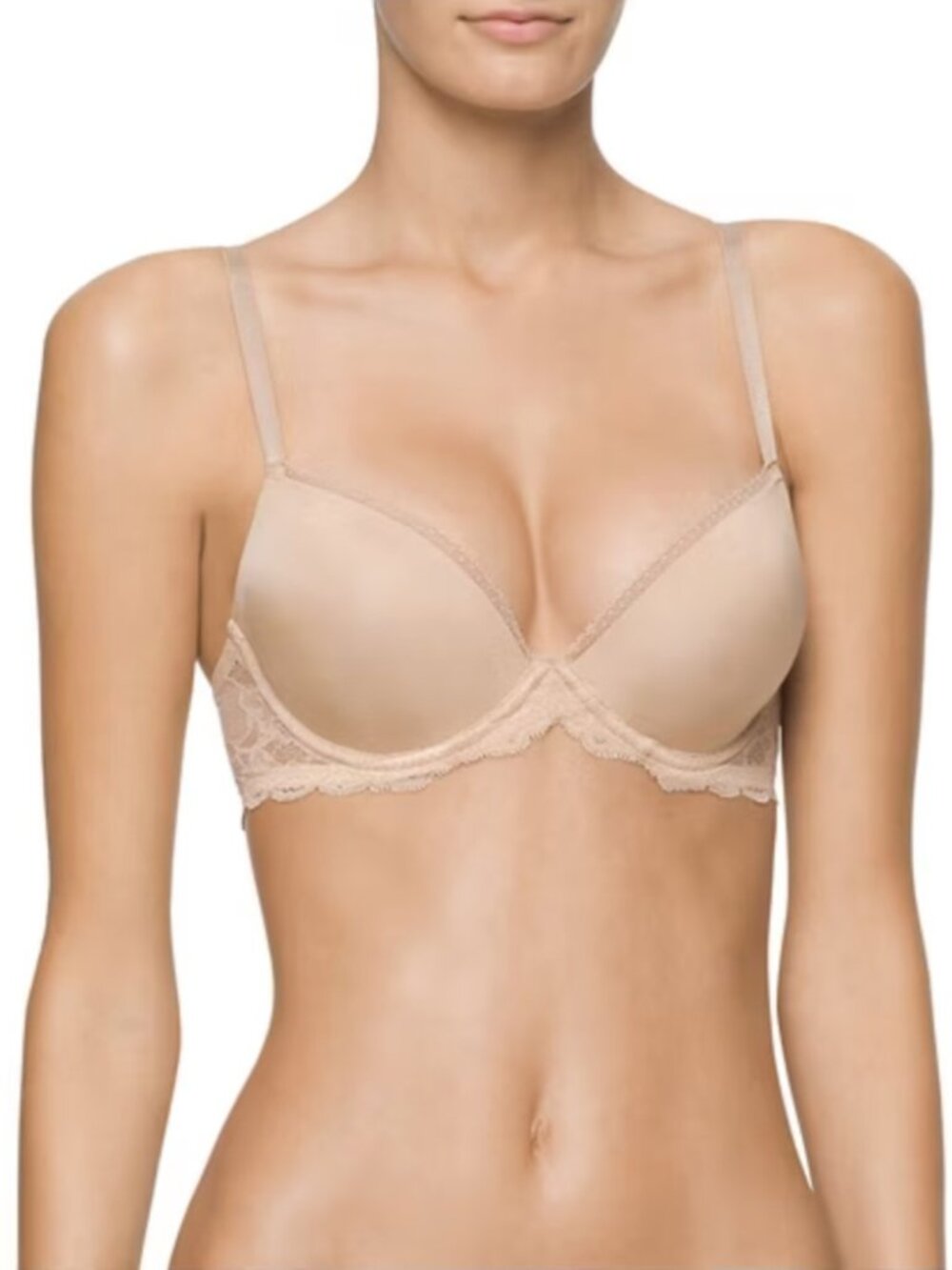 Calvin Klein Seductive Comfort Demi Lift Multiway Bra Bare 34DDD NWT